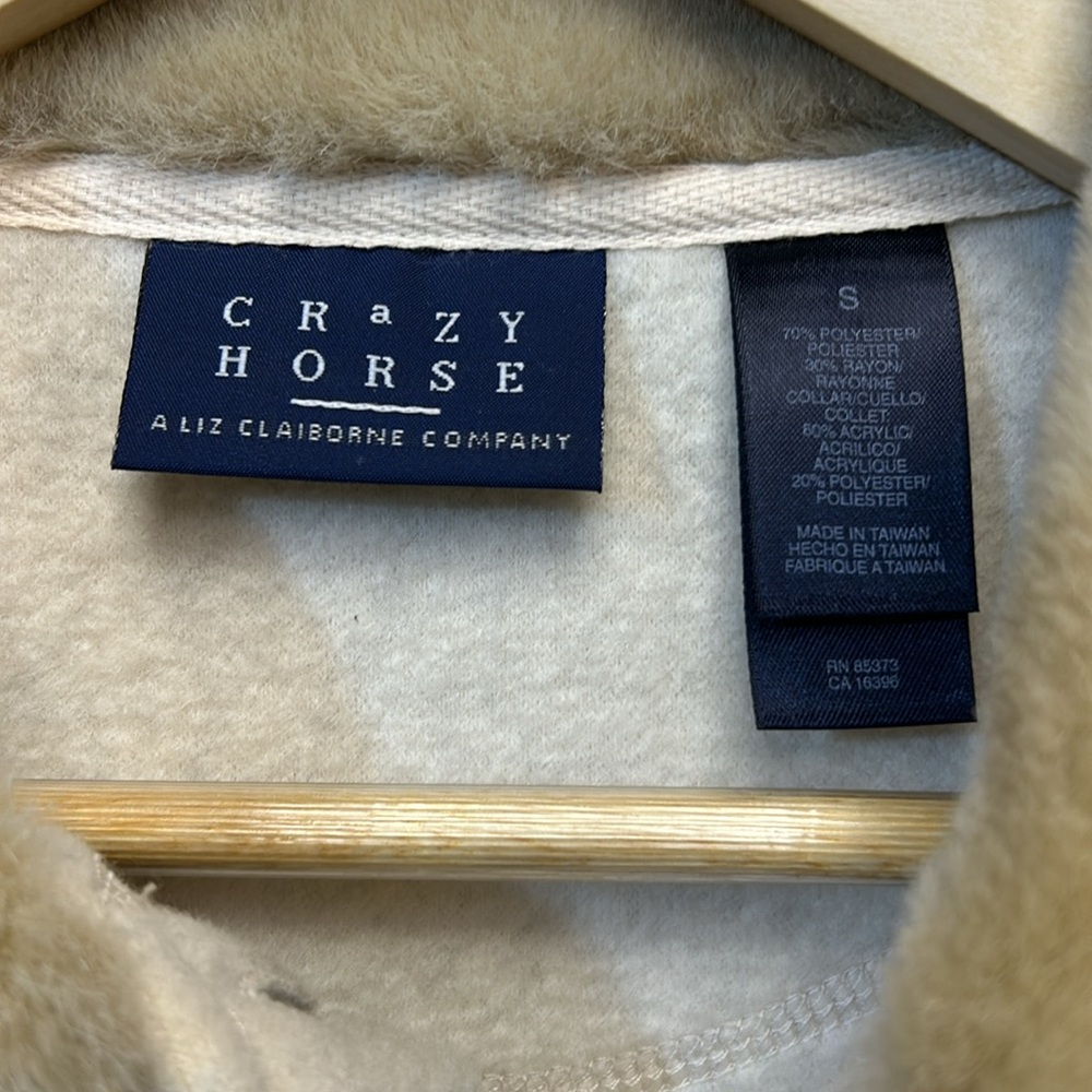 Crazy Horse-Liz Claiborne Cozy Fleece Jacket Fur Collar Never Worn-S-#0057 - Picture 4 of 9